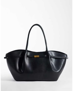 Gina Tricot Fold Detail Tote Bag - Black
