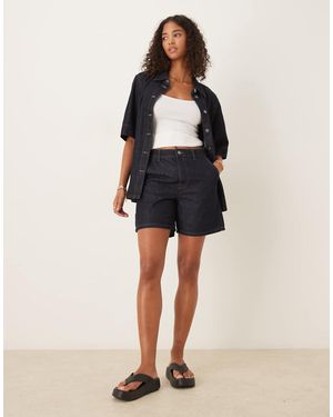 Jdy Lightweight Loose Fit Shorts Co-ord - Blue
