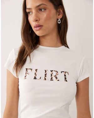 ASOS Baby Tee With Flirt Slogan - Natural
