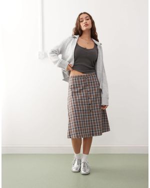 Collusion Spliced Midi Skirt - Grey
