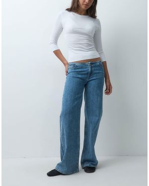 Mango Teen straight-jeans mit niedriger bundhöhe - Blau