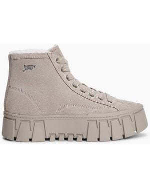 Tommy Hilfiger Suede Warm Lined Platform Trainers - Grey