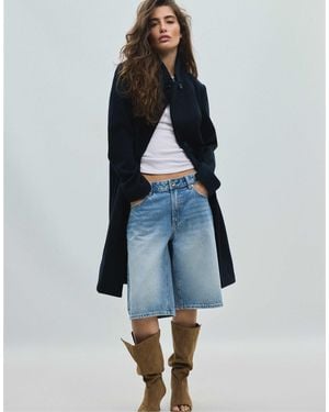 Stradivarius Mantel mit geradem schnitt und soft-touch - Blau