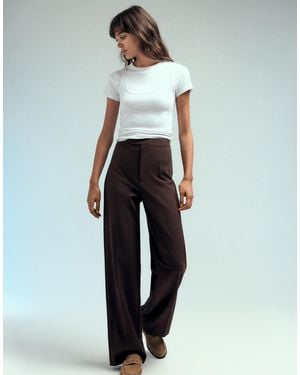 Pull&Bear High-waist-smart-hose - Braun