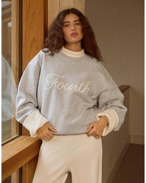 4th & Reckless Katoenrijk Sweatshirt Met Gestikt Fourth-Logo - Bruin