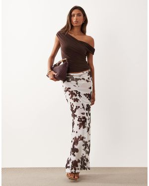 ASOS Sheer Mesh Maxi Skirt - White