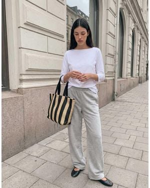 Vero Moda Joggers De Pernera Ancha En Gris Jaspeado Claro