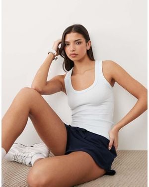 Gina Tricot Super Stretch Scoop Neck Tank Top - White