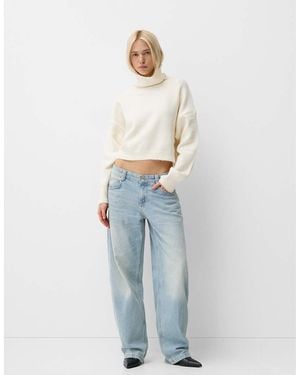 Bershka Petite Balloon Jeans - Blue