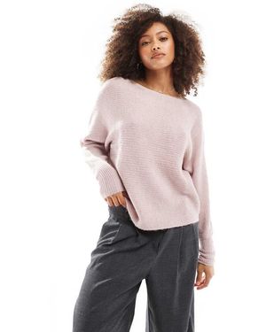 ONLY Jersey Con Cuello Alto De Punto Acanalado De - Rosa