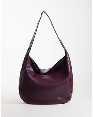 ASOS Slouchy Grainy Scoop Tote - Purple