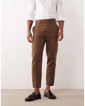 ASOS Tailored Linen Rich Tapered Pants - Natural