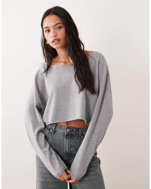 Cotton On Pull confort en maille à épaules dénudées - clair chiné - Gris