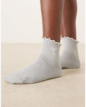 ASOS – bestickte glitzersocken - Natur