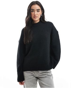 ASOS – oversize-pullover aus glattem garn - Schwarz