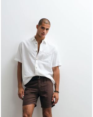 ASOS Slim Linen Blend Shorts - Brown