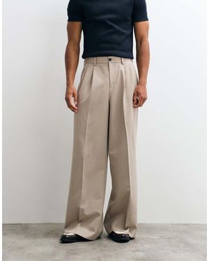 ASOS Smart Loose Leg Trousers With Double Pleats - Multicolour