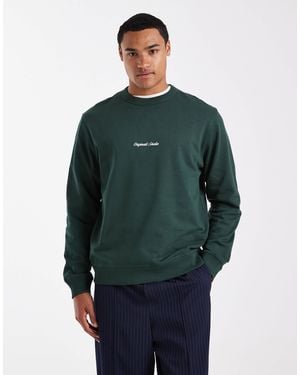 Jack & Jones Sweat With Front Originals Embroidery - Green