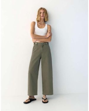 Pull&Bear Verstelbare Jeans Met Ballonpijpen - Groen