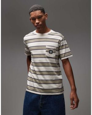 Element Icon Pocket Logo Striped T-shirt - Grey