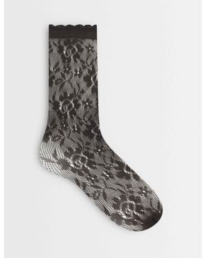 Vero Moda Transparente socken mit gewelltem saum - Grau