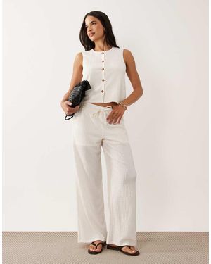 Jdy Pantaloni Sartoriali Testurizzati Bianchi - Neutro