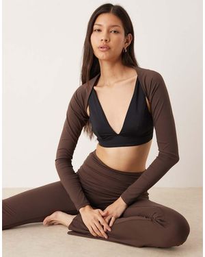 Gina Tricot Mix And Match Soft Yoga Bolero - Brown