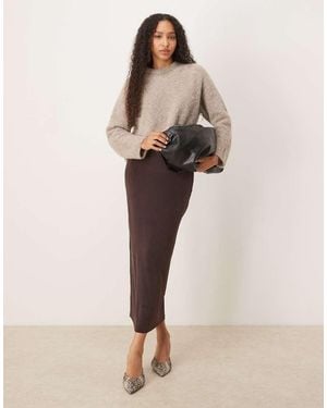 Glamorous Mid Rise Maxi Skirt - Natural
