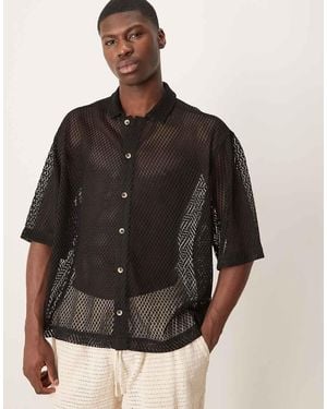 ASOS Boxy Oversized Mesh Shirt - Black