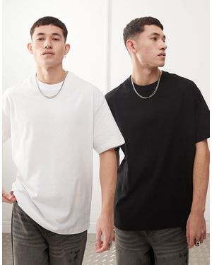 Weekday – oversize-t-shirt - Schwarz