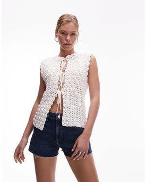 TOPSHOP Denim A-line Shorts - White