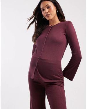 Mama.licious Mamalicious Maternity Soft Split Side Detail Jersey Top Co-ord - Purple