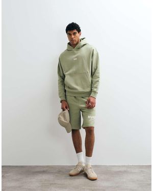 HUGO Nomario Loose Fit Jersey Shorts Co-Ord - Green