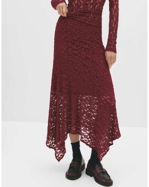 Pull&Bear Gonna Midi Asimmetrica - Rosso