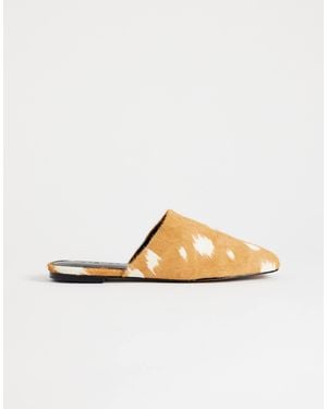 TOPSHOP Lillie Round Toe Flat Shoe - Metallic