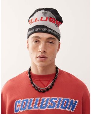 Collusion Mountain Print Beanie - Red