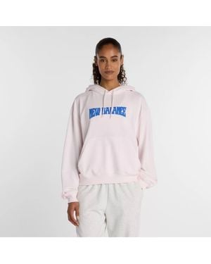 New Balance Wavy Oversized Hoodie - White
