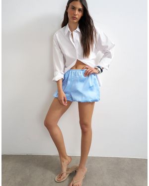 TOPSHOP Satin Bubble Short - Blue