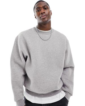 ASOS – kastiges oversize-sweatshirt - Grau
