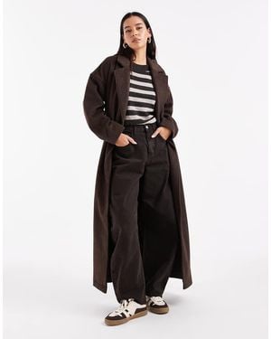 Object Premium Wool Blend Formal Maxi Coat - Black