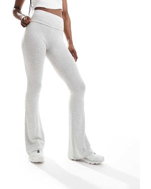 Miss Selfridge Low Rise Deep Fold Over Waistband Flare Legging - White