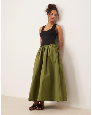 ASOS – hybrid-maxikleid - Grün