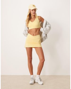 4505 Wrap Waist Tennis Skirt With Under Short And Phone Pocket - Grey