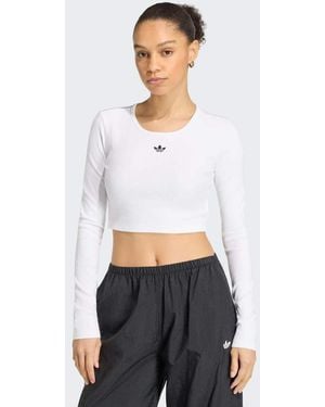 adidas Originals Essentials Rib Cropped Longsleeve T-shirt - White