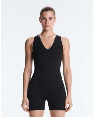 Oysho Open-back Comfortlux Short Jumpsuit - Blue