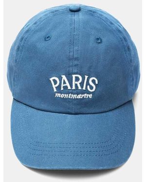 Pull&Bear Cappellino Ricamato Con Scritta Paris - Blu