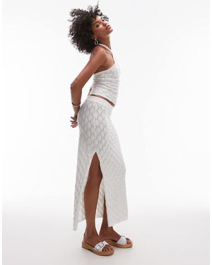 Rhythm Daisy Knit Maxi Beach Skirt Co-ord - White