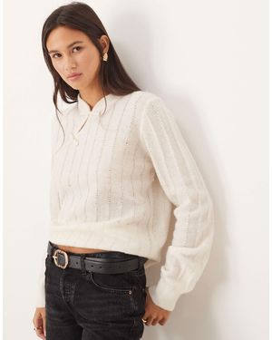 Y.A.S Textured Knitted Sweater - Natural