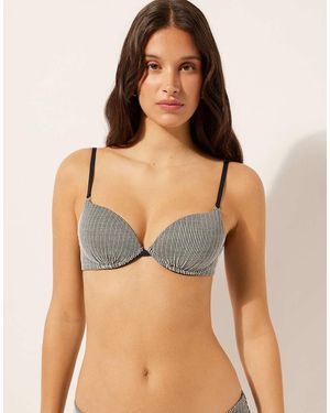 Calzedonia Push-Up Bikini Top Golden Stripes - Metallic