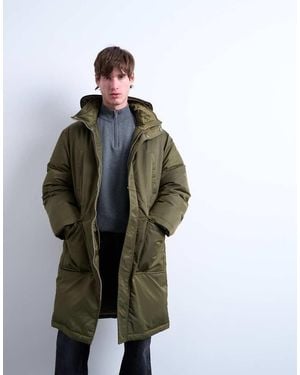 TOPMAN Double Pocket Parka - Green